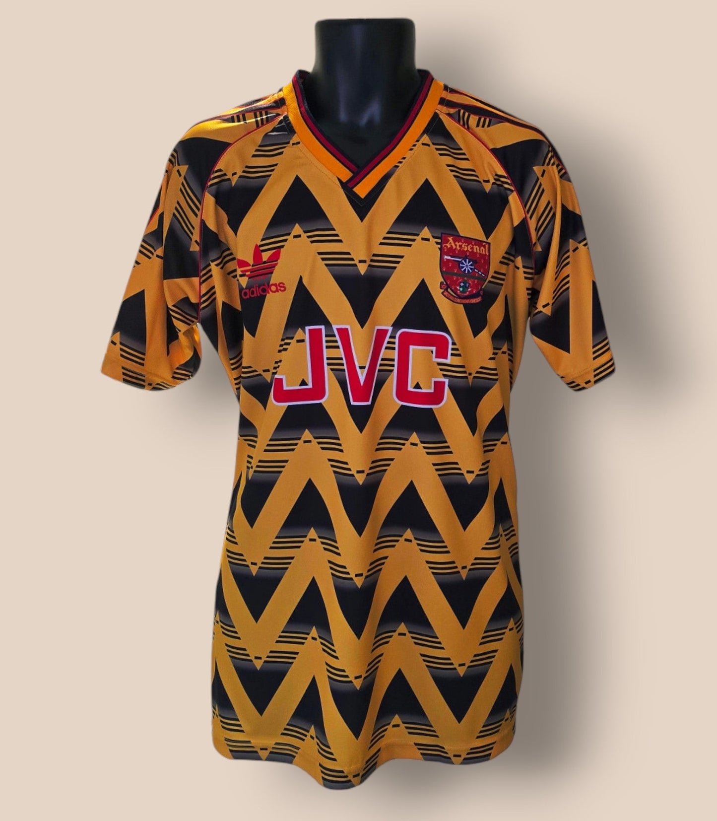 Gunners Replica Football Shirt 1991/93 Bruised Banana Retro UK XL - Timelessfashions