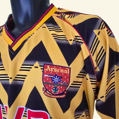 Gunners Replica Football Shirt 1991/93 Bruised Banana Retro UK XL - Timelessfashions
