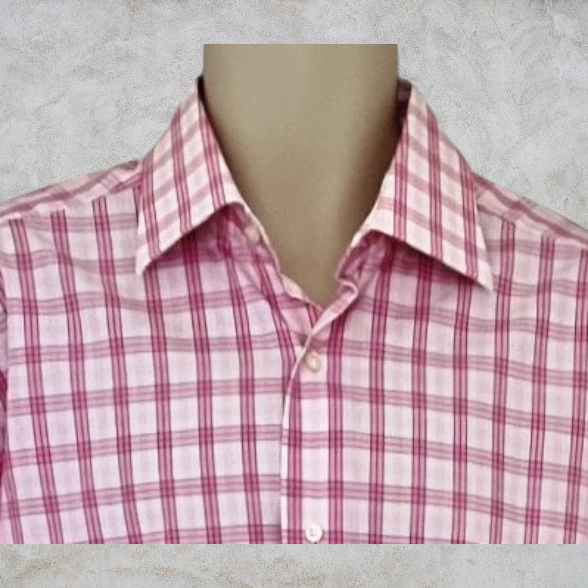 HERBIE FROGG Pink & White Stripe Cotton Mens Shirt. Collar 16” Timeless Fashions