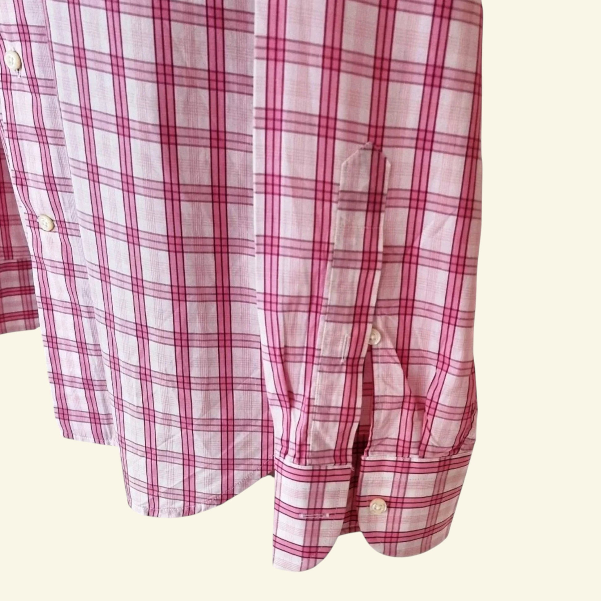 Herbie Frogg Men's Pink & White Check Cotton Shirt Collar 16" - Timelessfashions