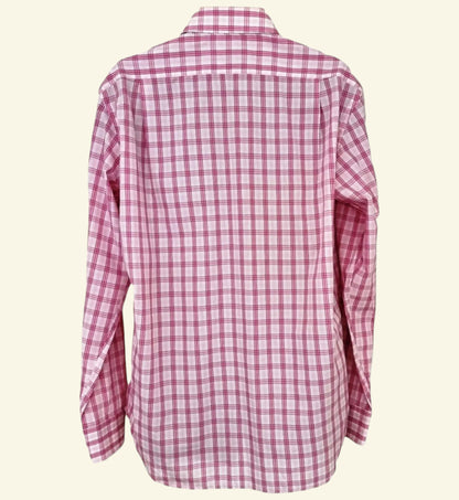 Herbie Frogg Men's Pink & White Check Cotton Shirt Collar 16" - Timelessfashions
