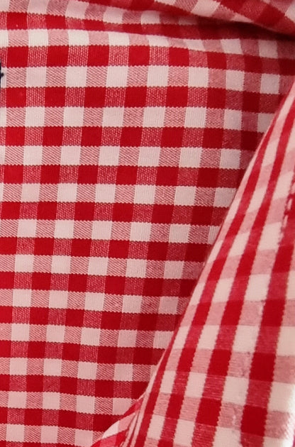Hawes And Curtis Shirt Mens Red & White Check Formal Cotton Shirt Collar 15.5" - Timelessfashions