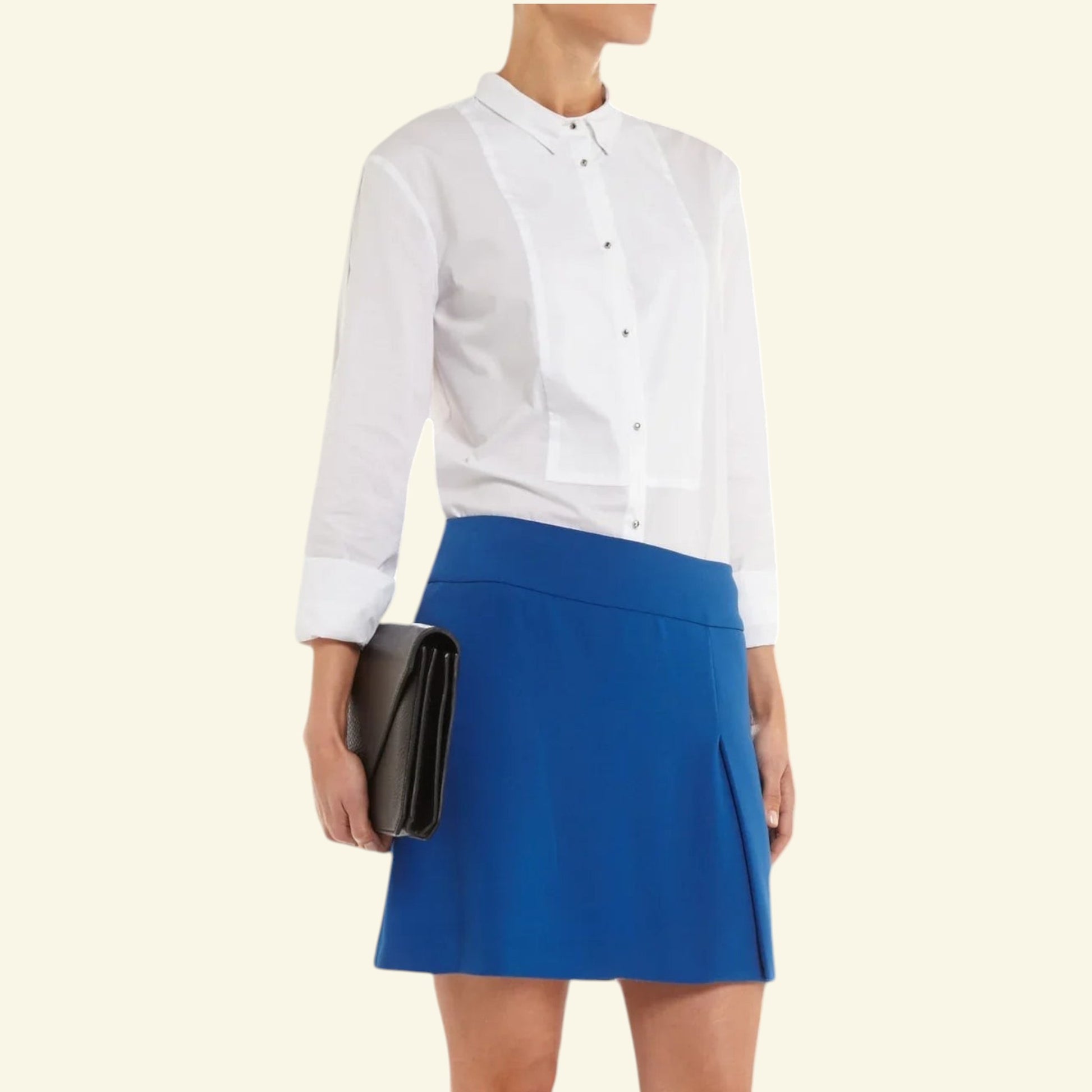 Joseph Blue Harold Pleated Crepe Tennis Skirt UK 12 US 8 EU 40 - Timelessfashions