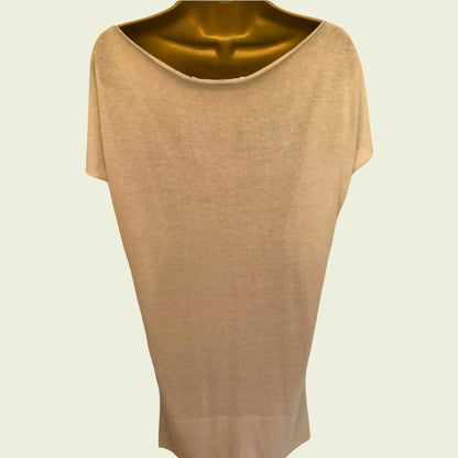 Beige sleeveless dress on a beige background