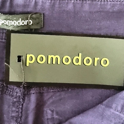 Pomodoro Women's Navy Stretch Cotton Skirt UK 10 EU 38 US 6 - Timelessfashions