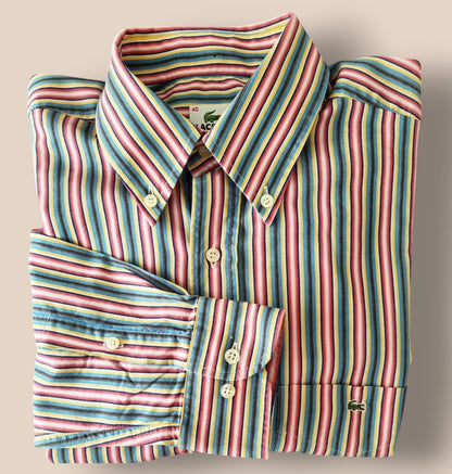 Lacoste Men’s Striped Cotton Shirt UK L - Timelessfashions