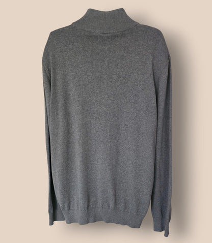 Lincoln Men's Grey Fine Knit Long Sleeve Sweater UK XXL - Timelessfashions