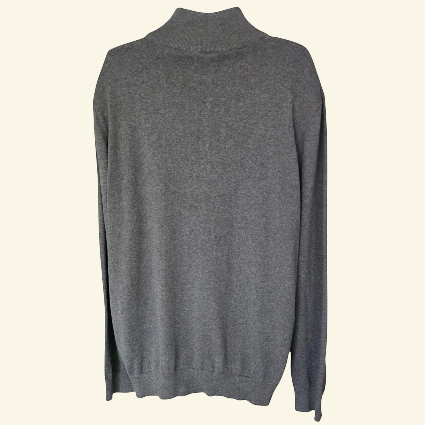Lincoln Men's Grey Fine Knit Long Sleeve Sweater UK XXL - Timelessfashions