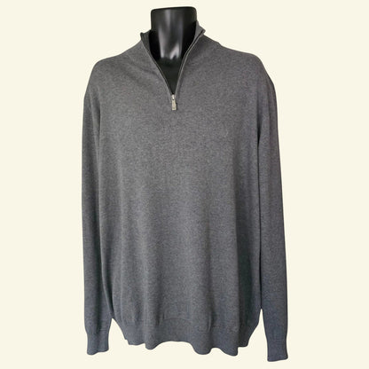 Lincoln Men's Grey Fine Knit Long Sleeve Sweater UK XXL - Timelessfashions