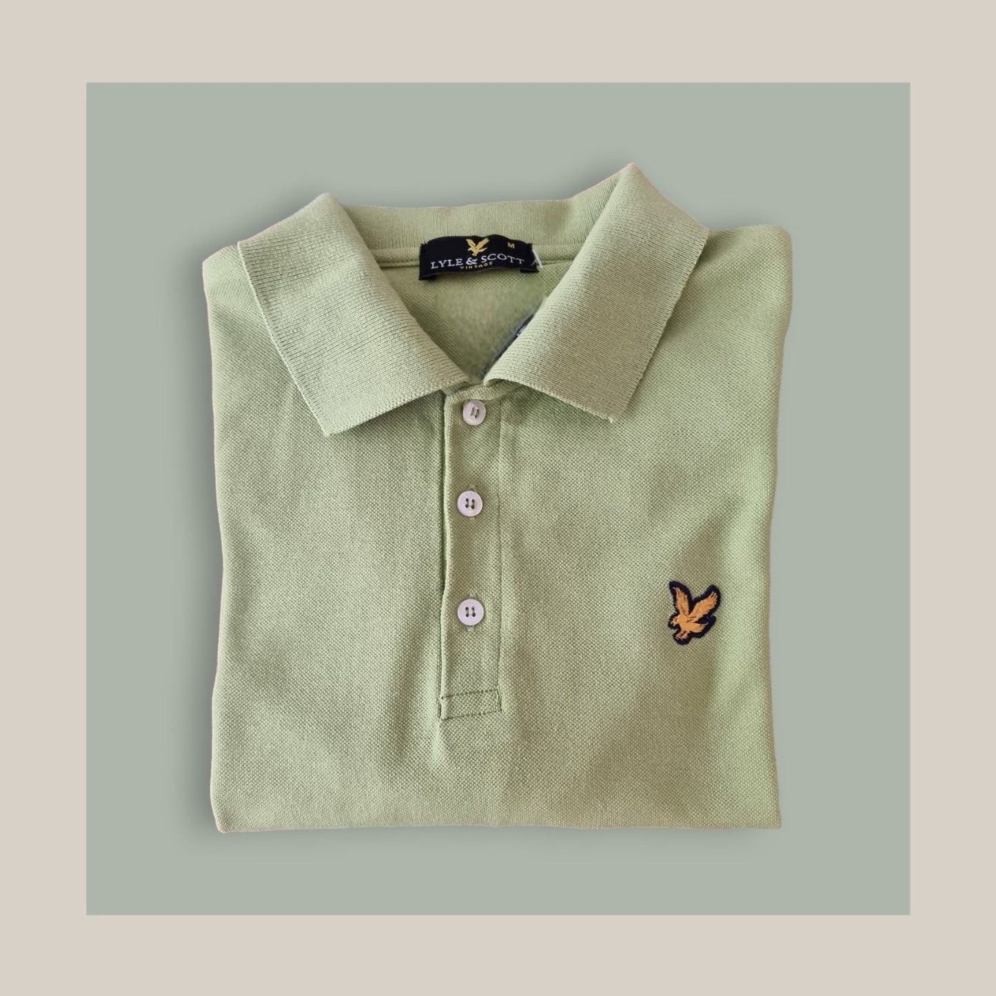 Lyle & Scott Men's Plain Green Polo Shirt UK M - Timelessfashions