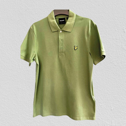 Lyle & Scott Men's Plain Green Polo Shirt UK M - Timelessfashions