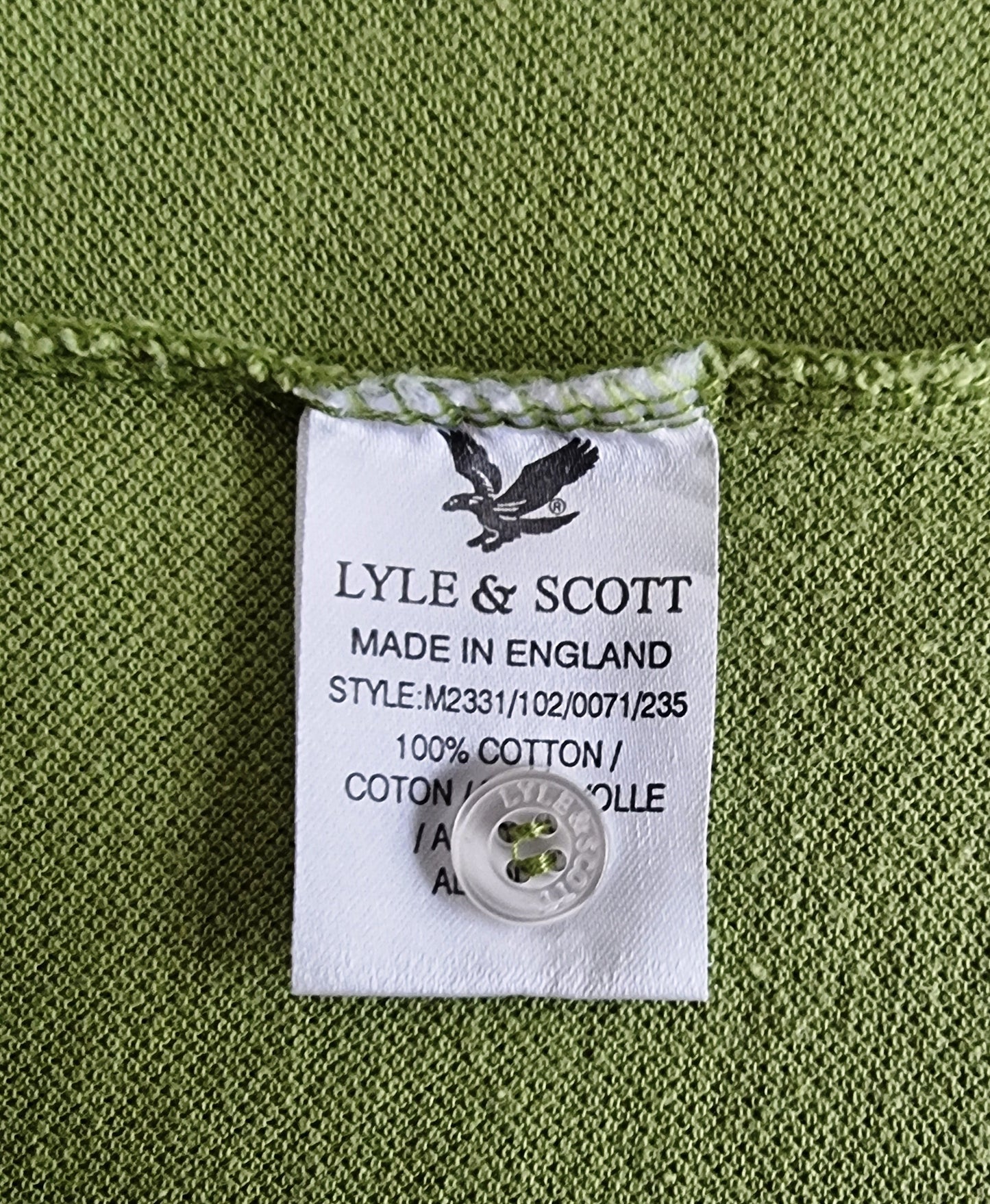 Lyle & Scott Men's Plain Green Polo Shirt UK M - Timelessfashions