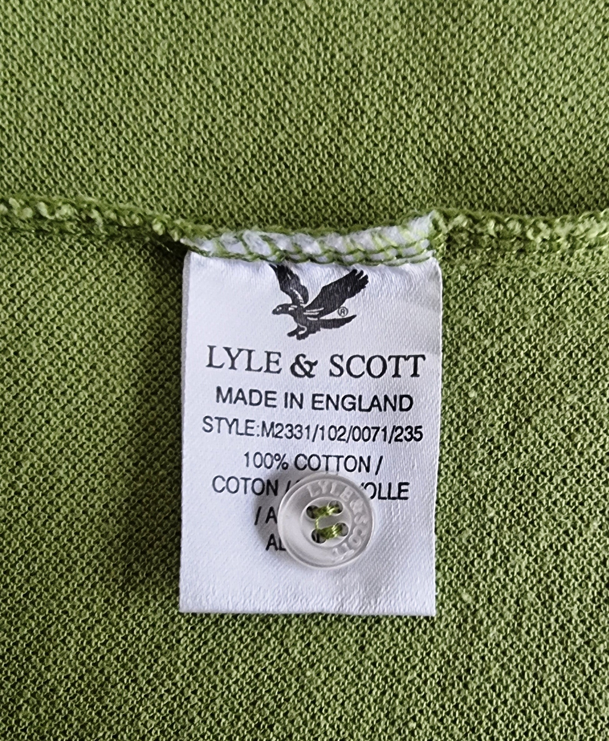 Lyle & Scott Men's Plain Green Polo Shirt UK M - Timelessfashions