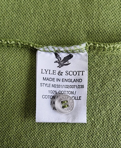Lyle & Scott Men's Plain Green Polo Shirt UK M - Timelessfashions