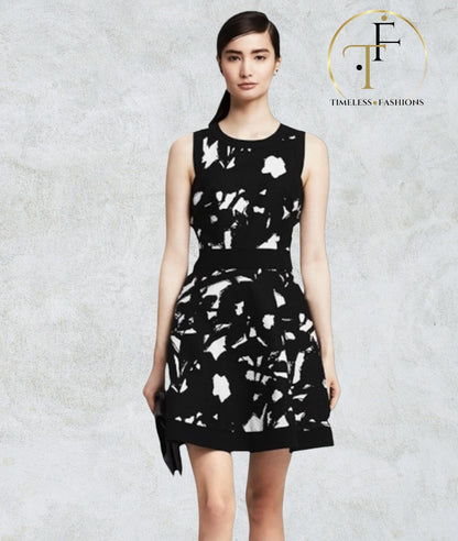 Banana Republic Womens Black & White Skater Dress UK 6 US 2 EU 34 Timeless Fashions