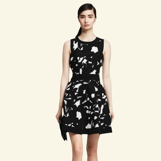 Banana Republic Womens Black & White Skater Dress UK 6 US 2 EU 34 - Timelessfashions