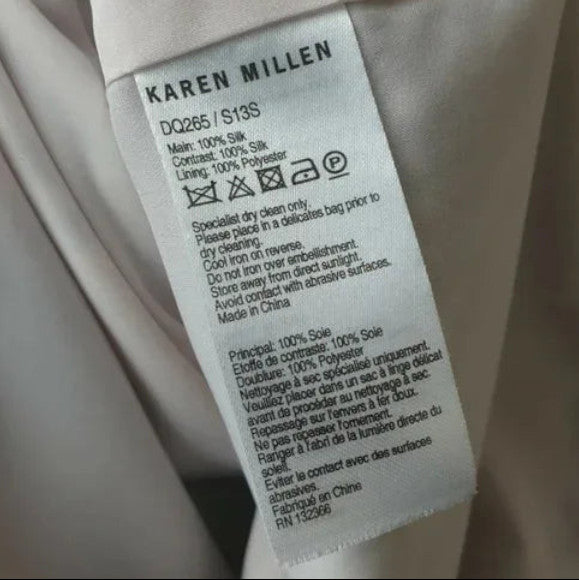 Karen Millen, Snake Print, Silk Embellished Dress UK 12 US 8 EU 40 - Timelessfashions