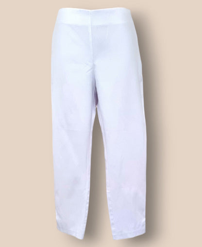 Malibu Italian White Stretch Cropped Summer Trousers UK 10 US 6 EU 38 IT 42 - Timelessfashions