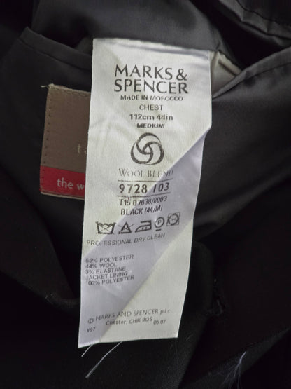 Marks & Spencer Mens Black Single Breasted Tuxedo Jacket UK 44 - Timelessfashions