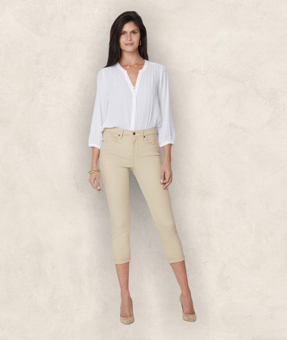 Pomodoro Sand Cotton Cropped Stretch Jeans UK 18 US 14 EU 46 Timeless Fashions