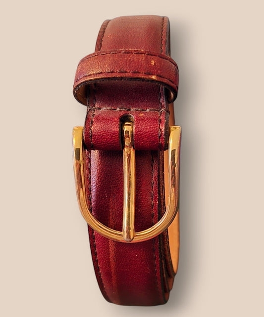 Perry Ellis Men's Vintage Semi - aniline Full Grain Cowhide Tan Leather Belt 36/90 - Timelessfashions