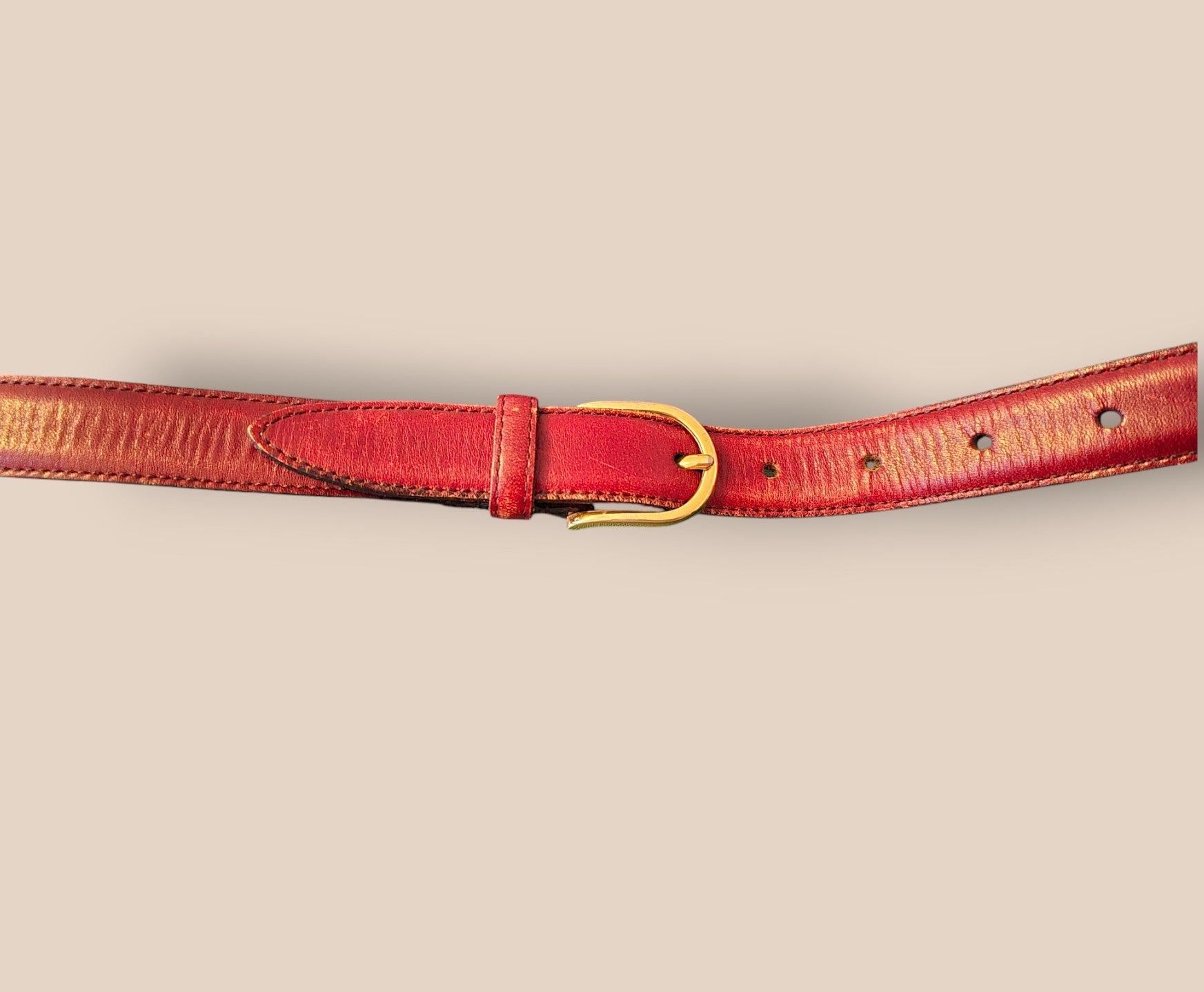 Perry Ellis Men's Vintage Semi - aniline Full Grain Cowhide Tan Leather Belt 36/90 - Timelessfashions