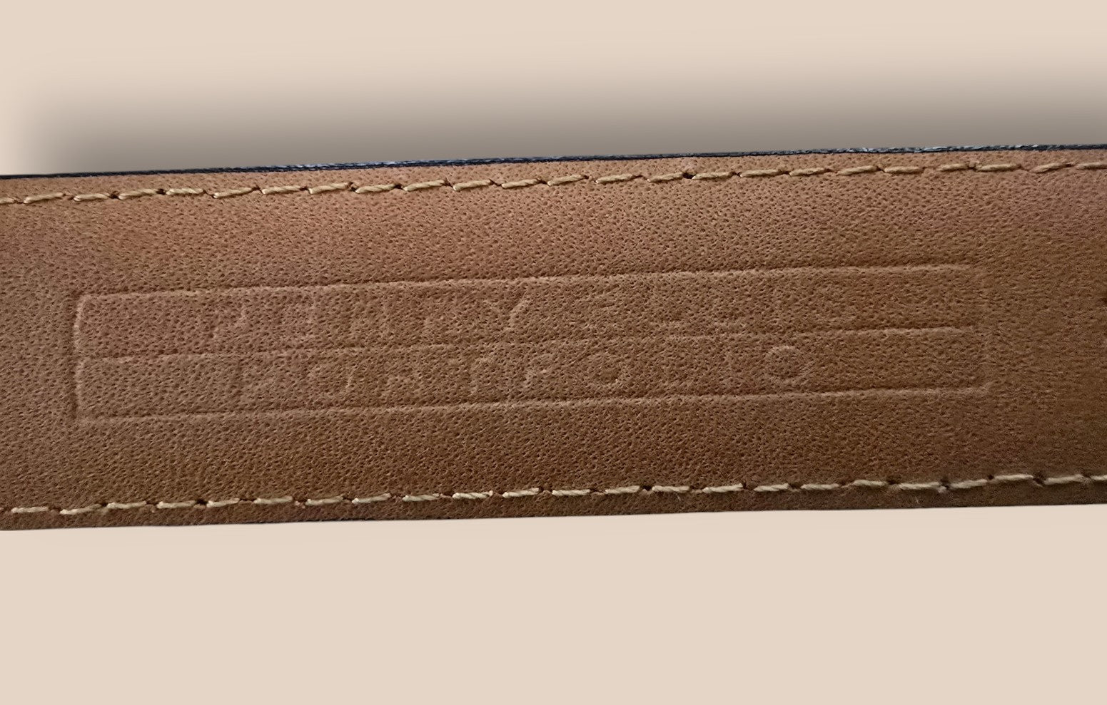 Perry Ellis Men's Vintage Semi - aniline Full Grain Cowhide Tan Leather Belt 36/90 - Timelessfashions
