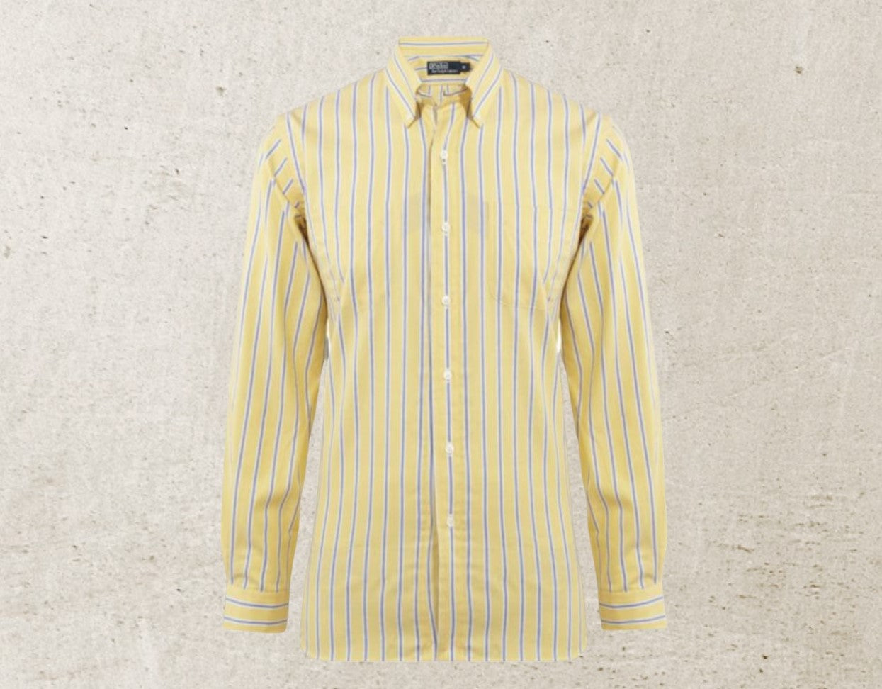 Polo Yellow & Blue Striped Mans Oxford shirt Size XL 17.5" neck RRP £120 Timeless Fashions