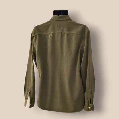 Pull & Bear Slim Fit Khaki Long Sleeve Shirt UK L - Timelessfashions