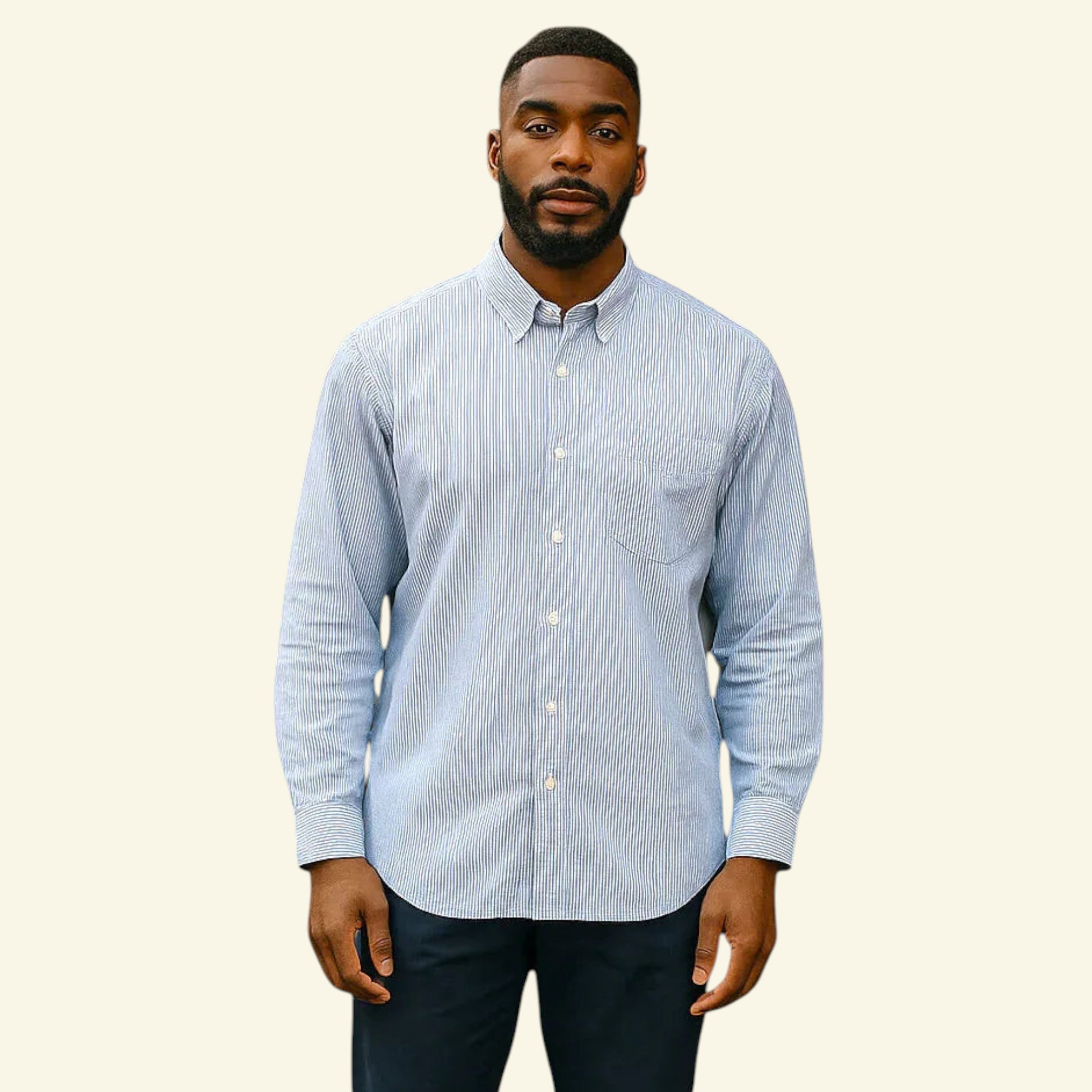 Old Navy The Classic Men’s Navy Blue & White Stripe Shirt Size XL - Timelessfashions
