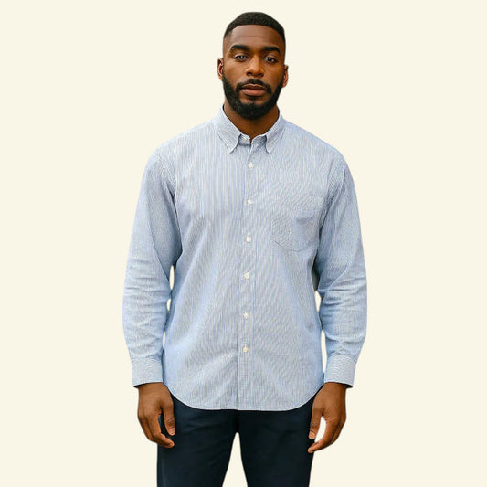 Old Navy The Classic Men’s Navy Blue & White Stripe Shirt Size XL - Timelessfashions