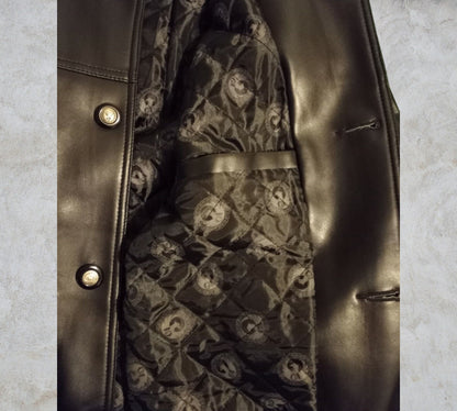 Italian Textile Group Mens Made in Italy Black Genuine Leather Jacket UK XL Timeless Fashions