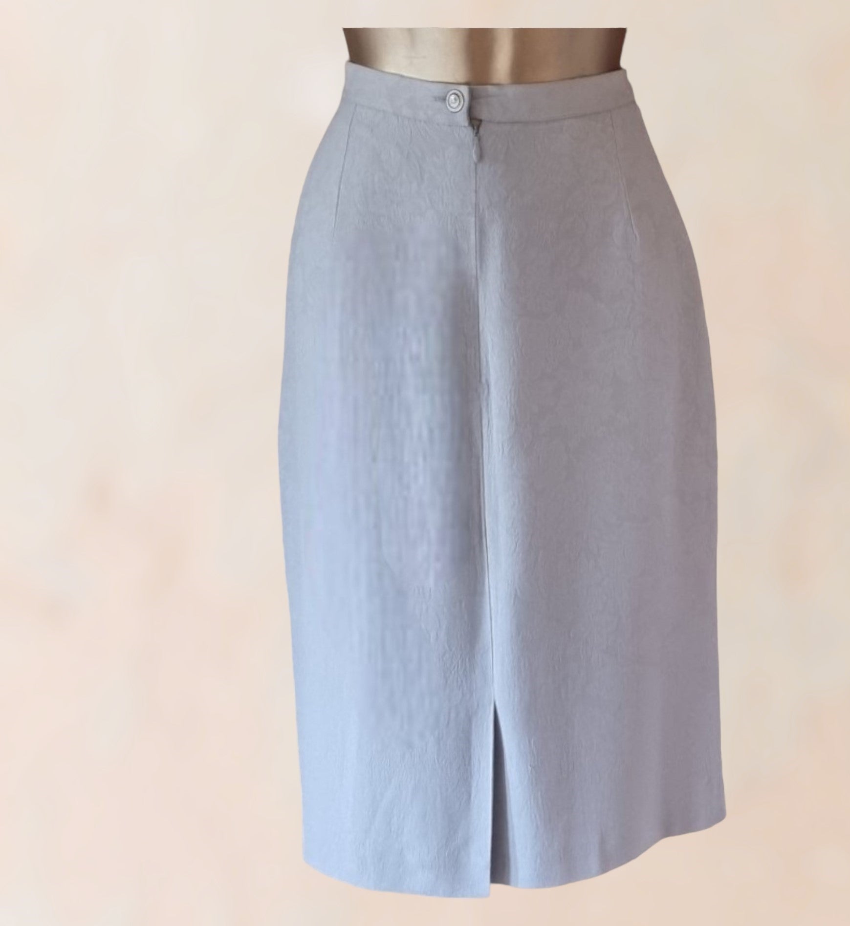 Louise Kennedy Silver Grey Lined Pencil Skirt UK 8 US 4 EU 36 Timeless Fashions