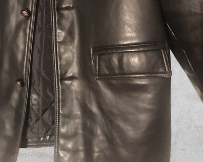 Italian Textile Group Mens Made in Italy Black Genuine Leather Jacket UK XL Timeless Fashions