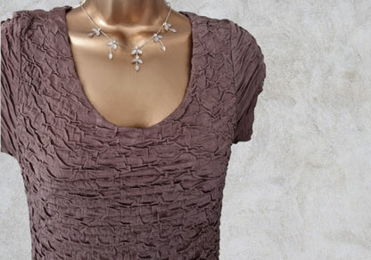 Phase Eight Taupe Short Sleeve Top UK 10 US 6 EU 38 Timeless Fashions