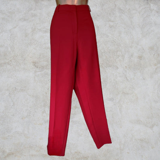 Pure Collection Red Women’s Straight Leg Regular Fit Trousers UK 18 US 14 EU 46 BNWT Timeless Fashions