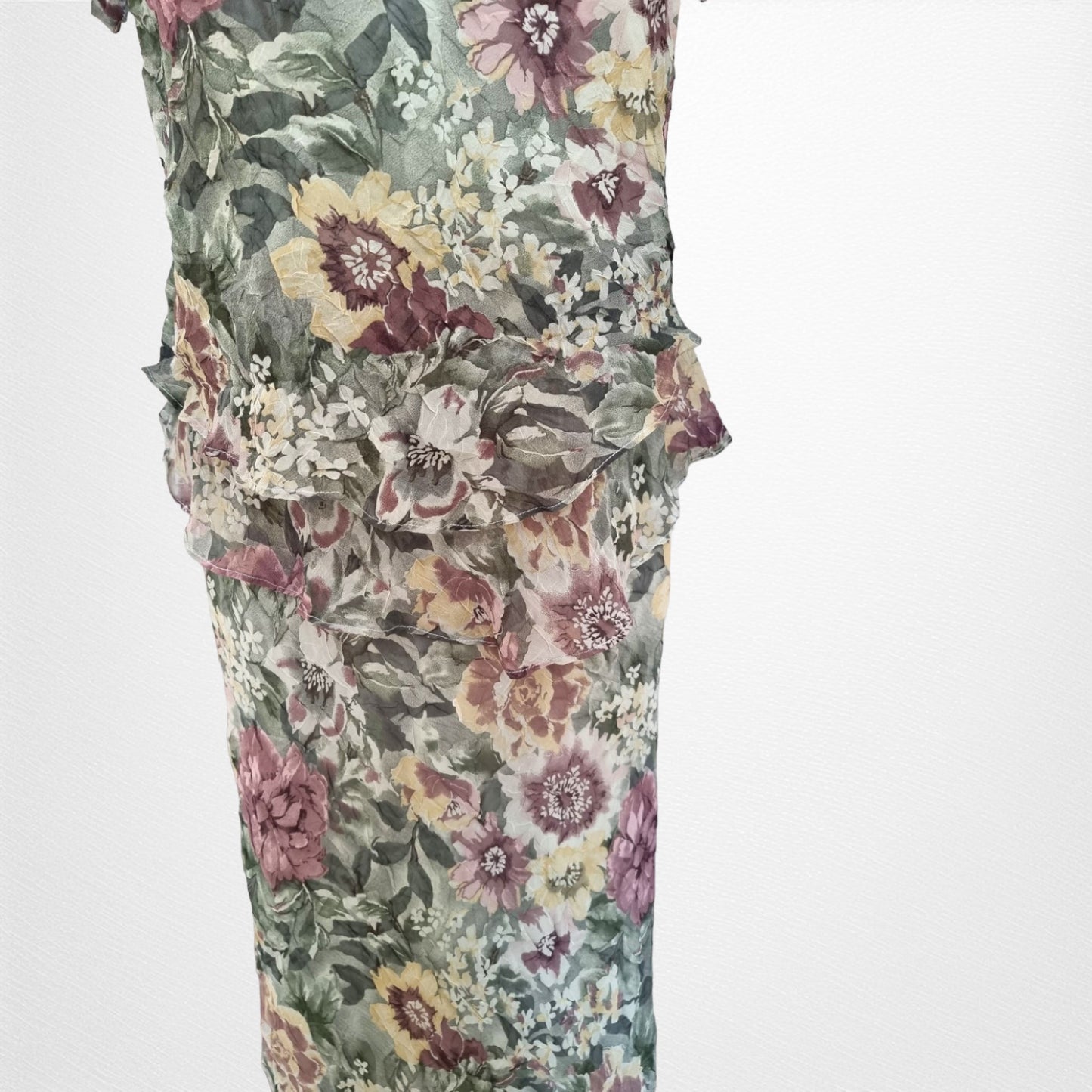 Allyson Whitmore Rare Vintage Boho Style Floral Tiered Maxi Dress UK 16 US 12 EU44 Timeless Fashions