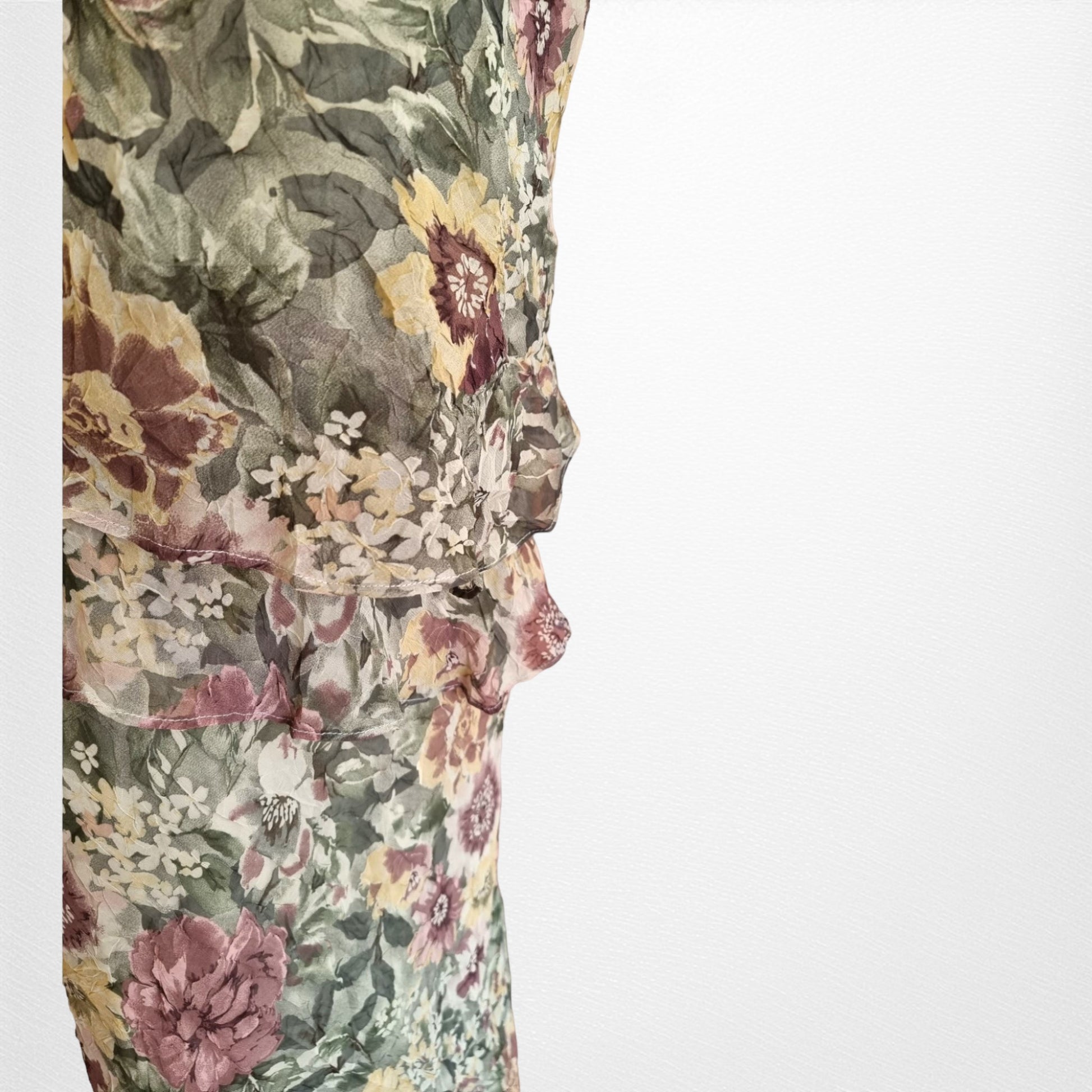 Allyson Whitmore Rare Vintage Boho Style Floral Tiered Maxi Dress UK 16 US 12 EU44 Timeless Fashions