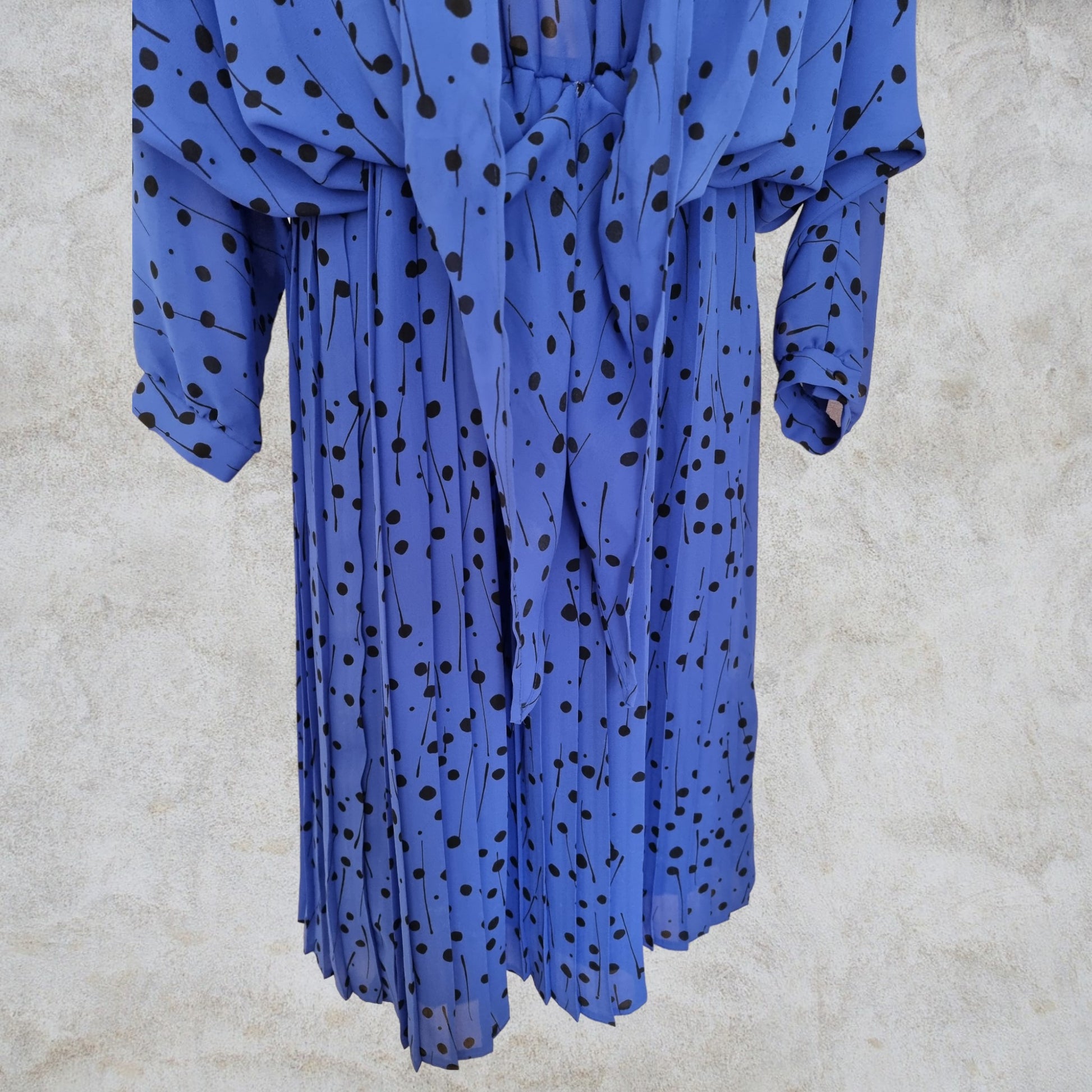 Golden Gate Women’s Rare Vintage 1980’s Blue Dress UK 16 US 12 EU 44 Timeless Fashions