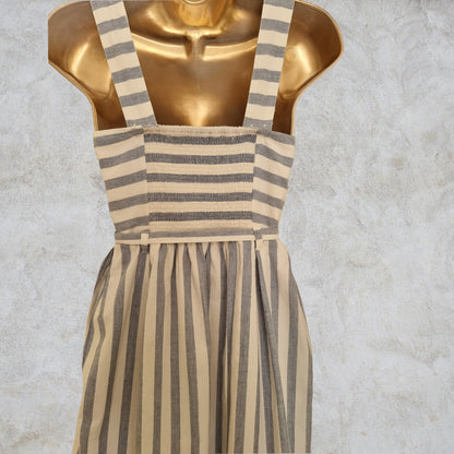FatFace Ladies Blue White Stripe Lined Pinafore Dress UK 12 US 8 EU 40 Timeless Fashions