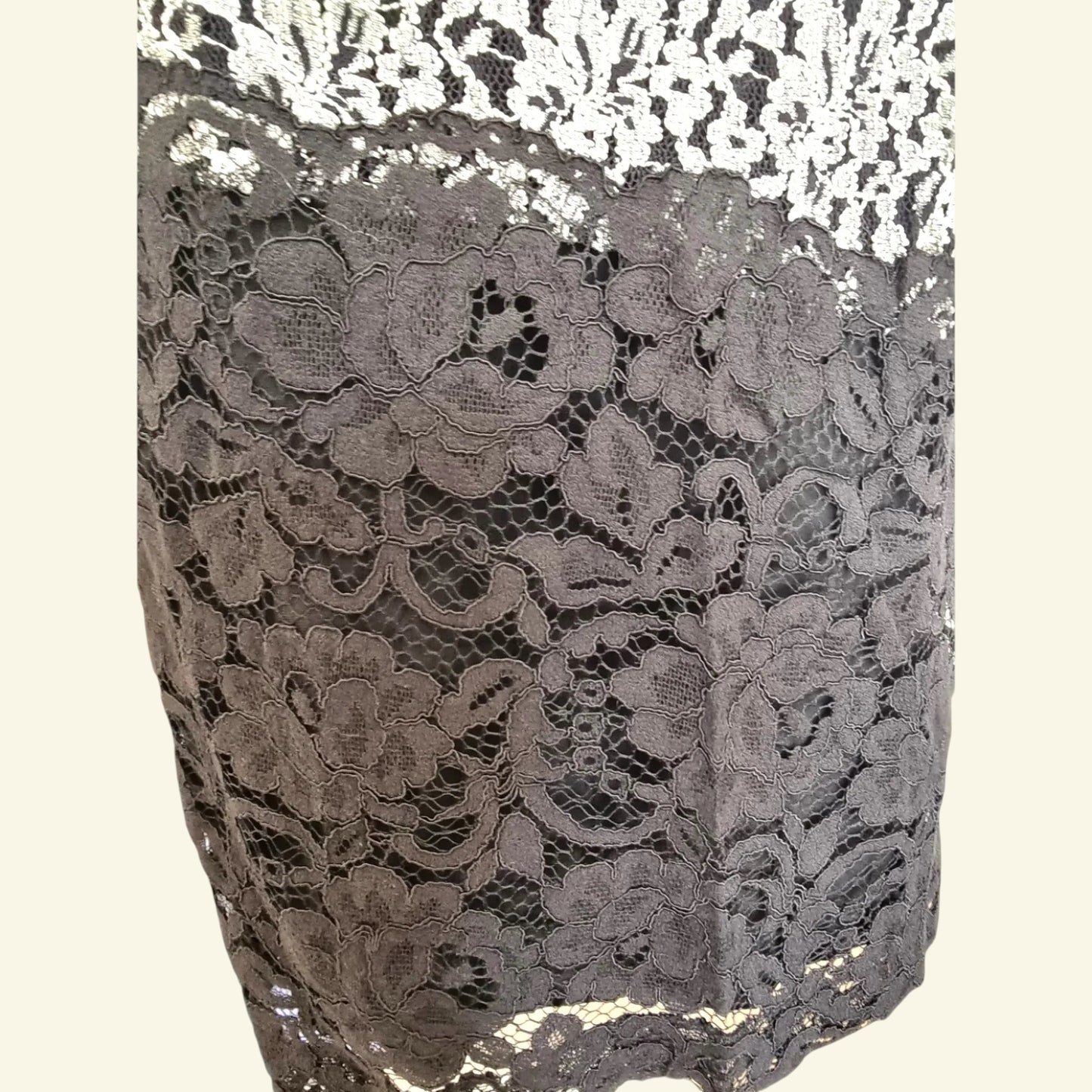 Antonio Melani Vintage Black & Silver Lace Overlay Midi Dress UK 14 US 10 EU 42 IT 46 - Timelessfashions