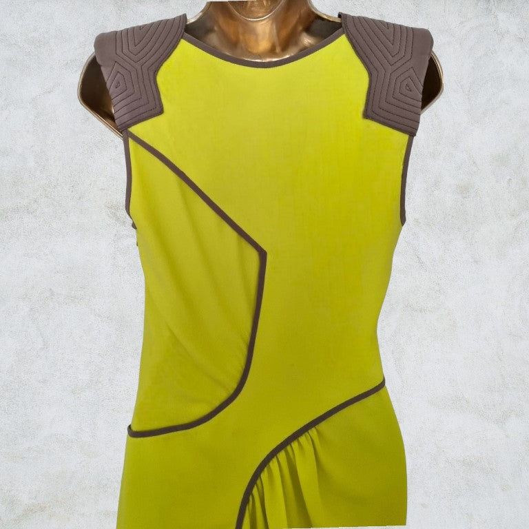 BCBG MAX AZRIA Lemonade Lined Gladiator Style Dress UK 6 US 2 EU 34 Timeless Fashions
