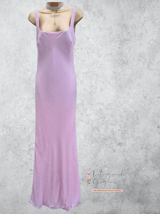 Jasper Conran Pale Pink Silk Beaded Ball Gown Prom Dress UK 12 US 8 EU 40 BNWT Timeless Fashions