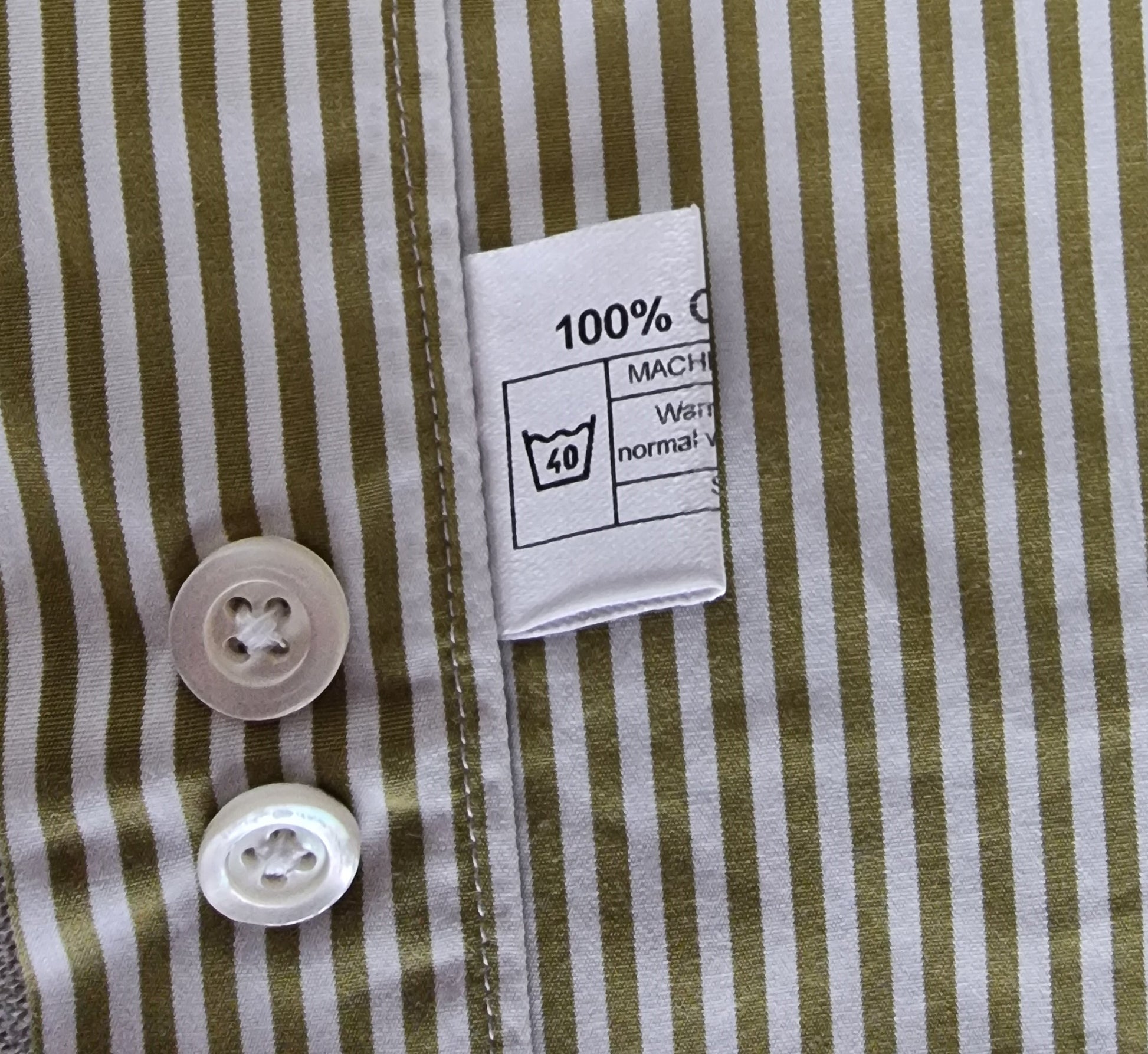 Richard James Saville Row Men’s Khaki Striped Shirt – Size 15 1/2 - Timelessfashions