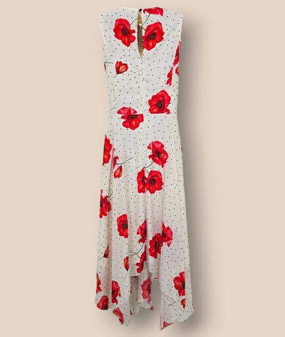 Roman Handkerchief Hem Poppy Dress UK 18 US 14 EU 46 - Timelessfashions