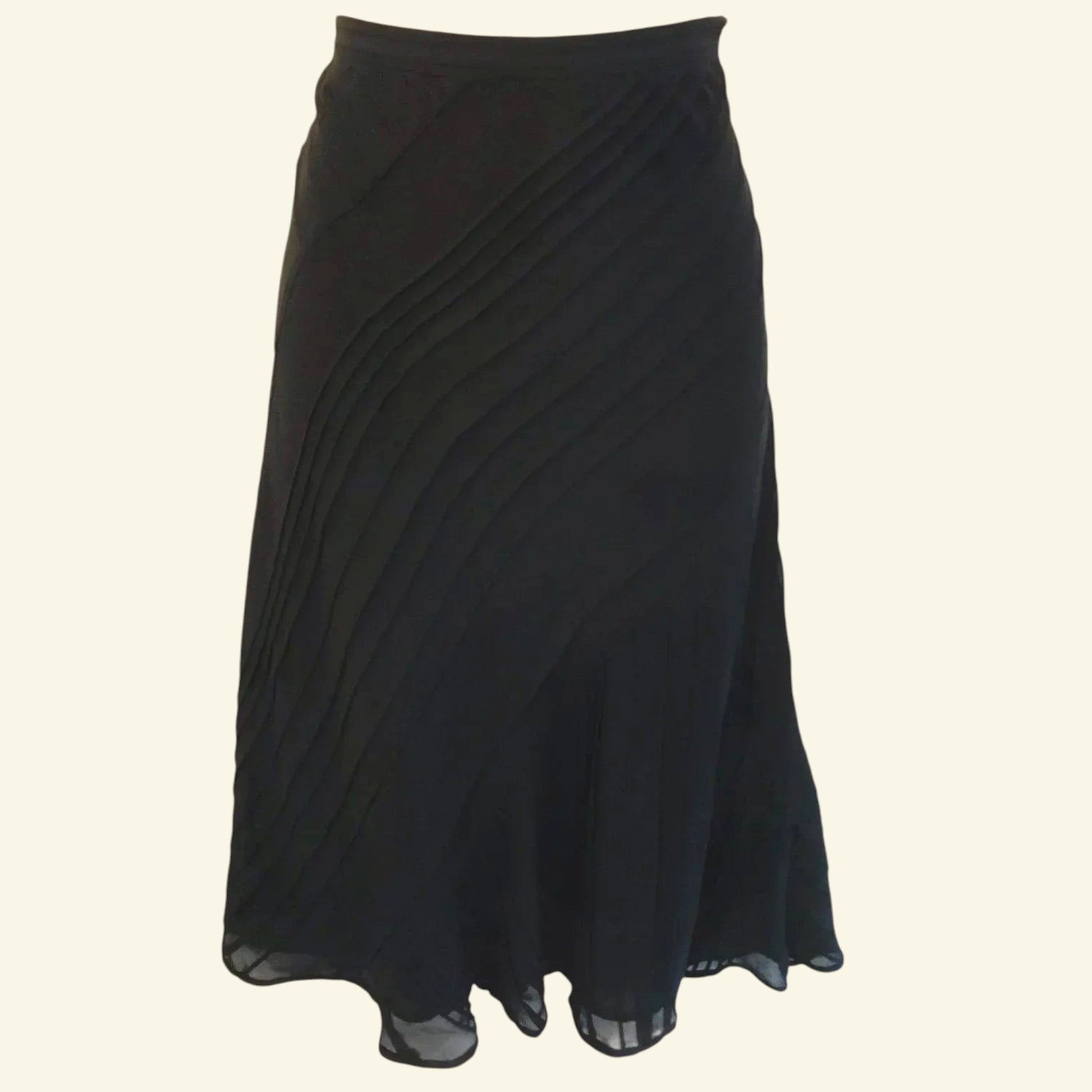Coast Black Panelled Floaty Chiffon Skirt UK 10 US 6 EU 38 - Timelessfashions