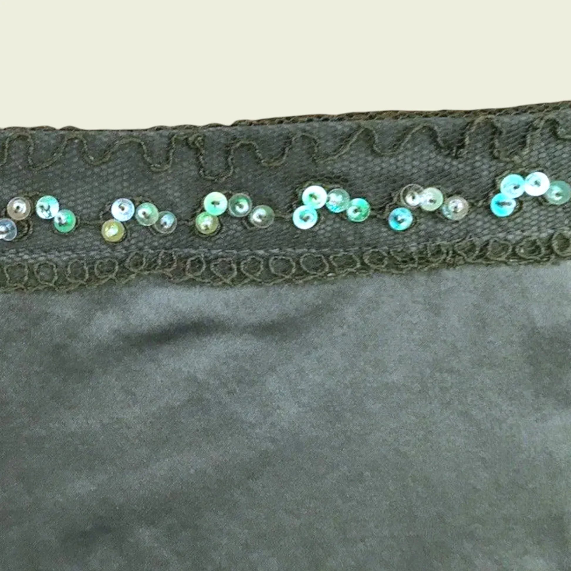 L.K. Bennett Green Silk Beaded & Sequin Skirt UK 10 US 6 EU 38 - Timelessfashions