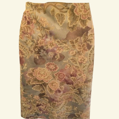 Phase Eight Golden & Dusky Pink Floral Skirt UK 12 US 8 EU 40 - Timelessfashions