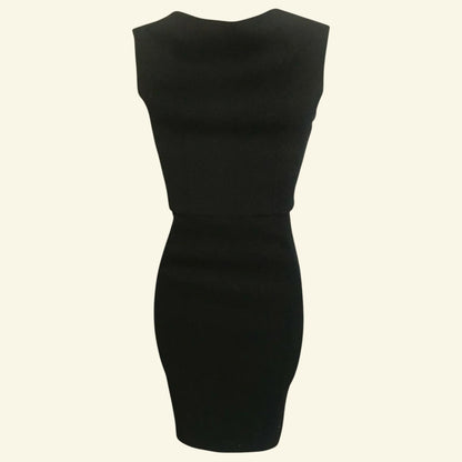 Jigsaw Black Wool Crepe & Silk Dress UK 10 US 6 EU 38 - Timelessfashions