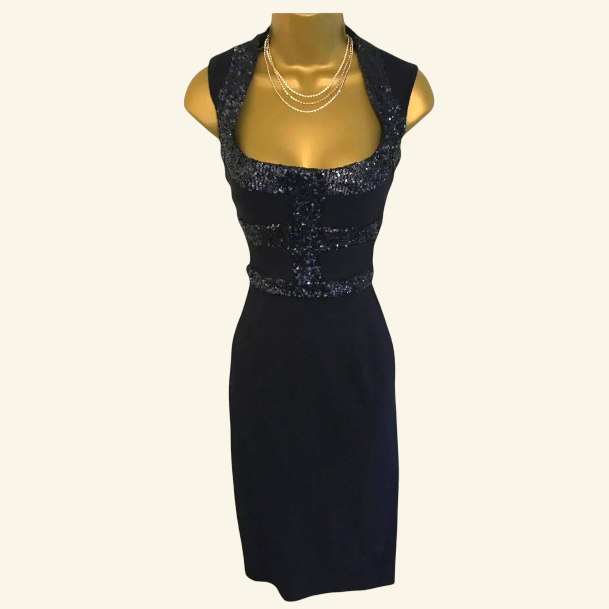 The Pretty Dress Company Women's Navy Sequin Bodycon Dress UK 6 - Timelessfashions